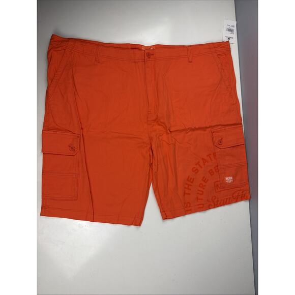 Born Fly Anytown USA Shorts Orange Stretch Cargo Pockets NWT - Picture 1 of 7